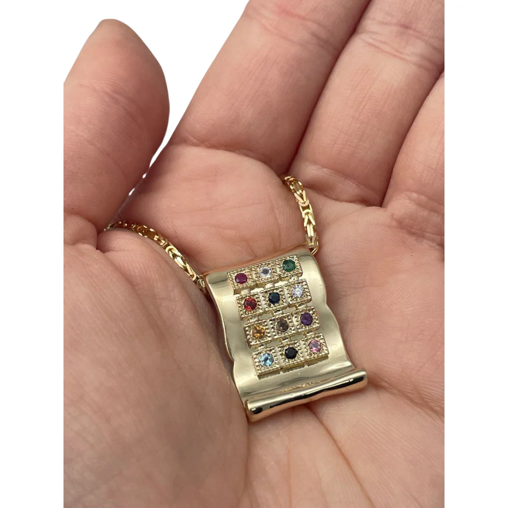 Hoshen Scroll Pendant in 14K Gold - Image 3