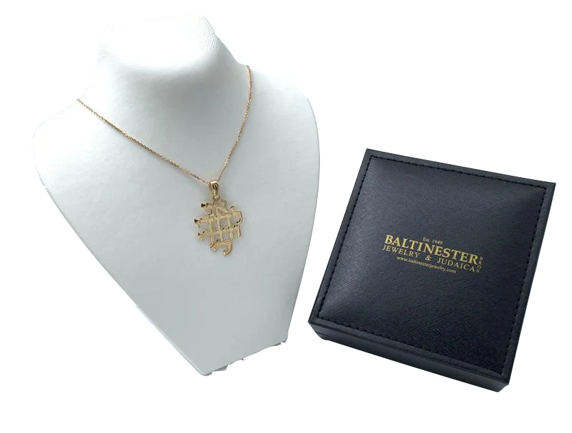 14k Gold Cutout Ani L'Dodi Pendant - Image 4