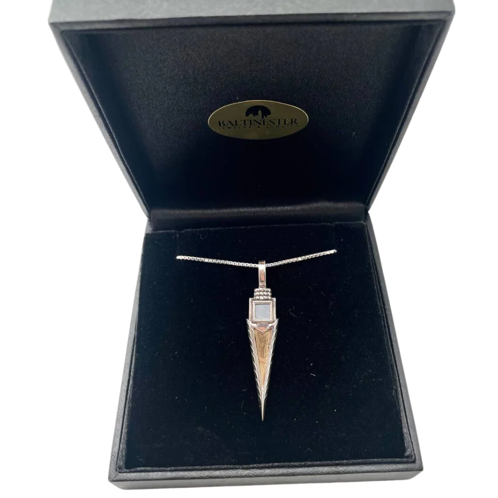 Sword Pendant with Nano Bible in Silver and Gold - Image 3