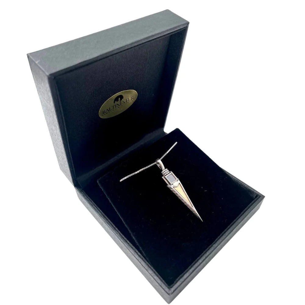Sword Pendant with Nano Bible in Silver and Gold - Image 4