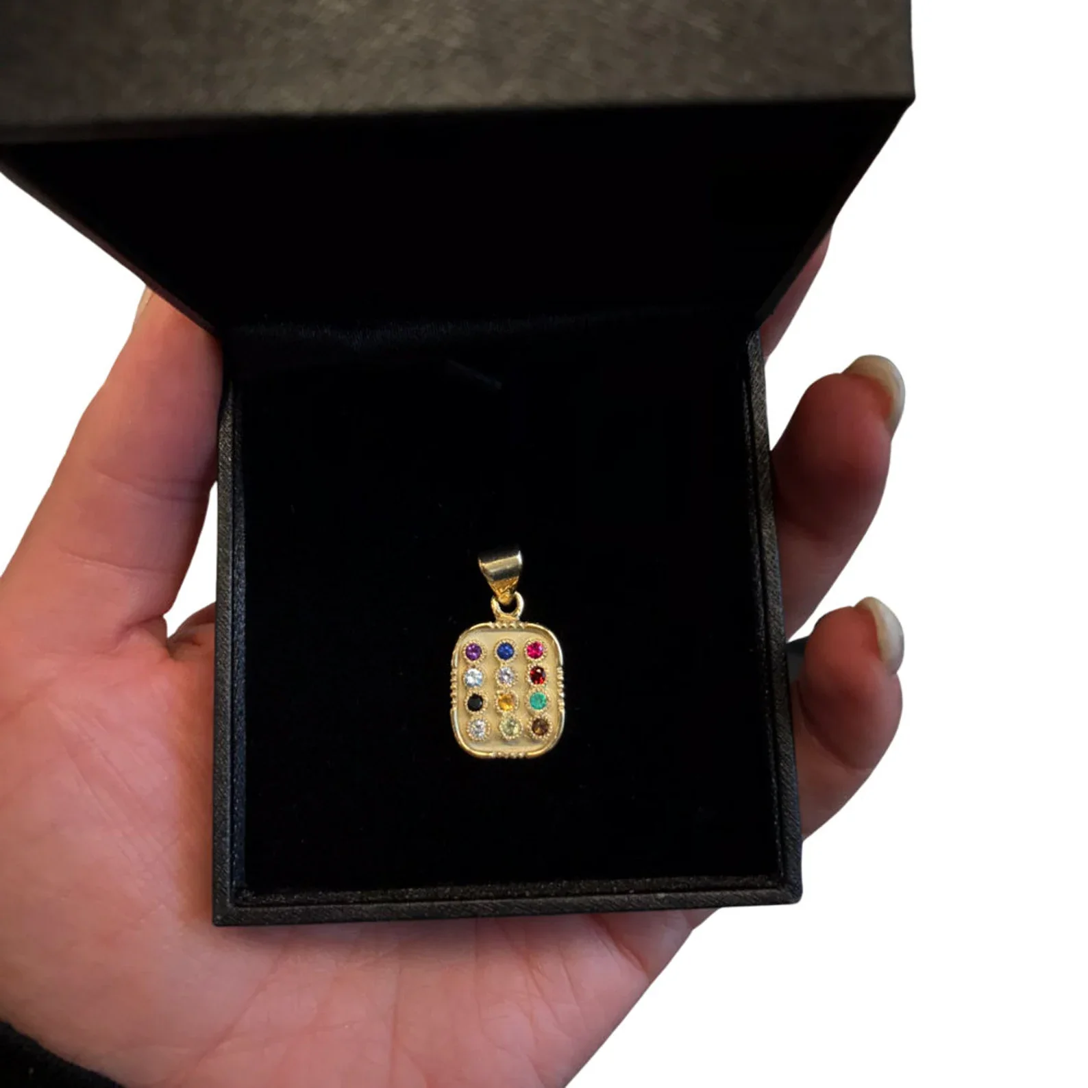 14k Gold and Precious Stones Choshen Pendant - Image 5