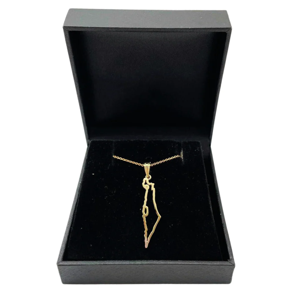 Outline Map of Israel 14K Gold Pendant - Image 6