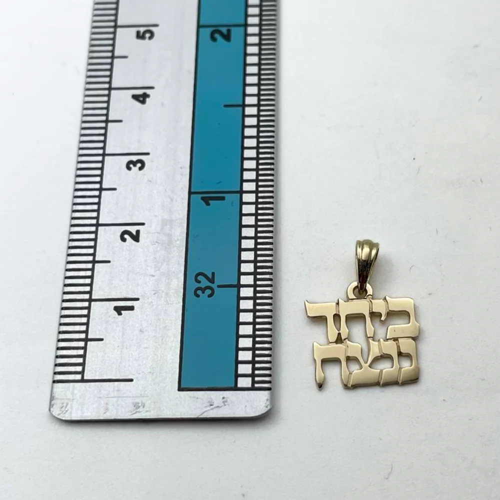 Together We Will Win Hebrew Pendant in 14K Gold - Support Israel - Image 3