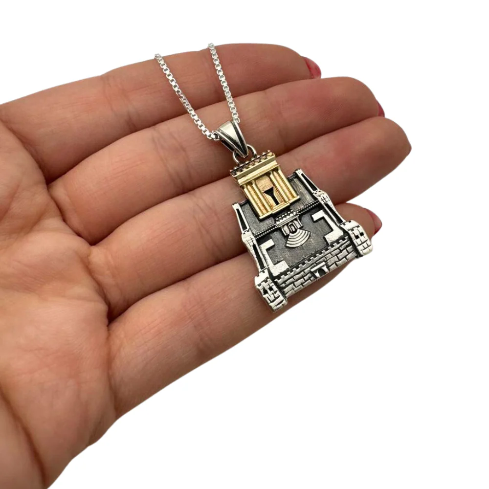 Holy Temple Necklace in Silver and Gold - Image 3