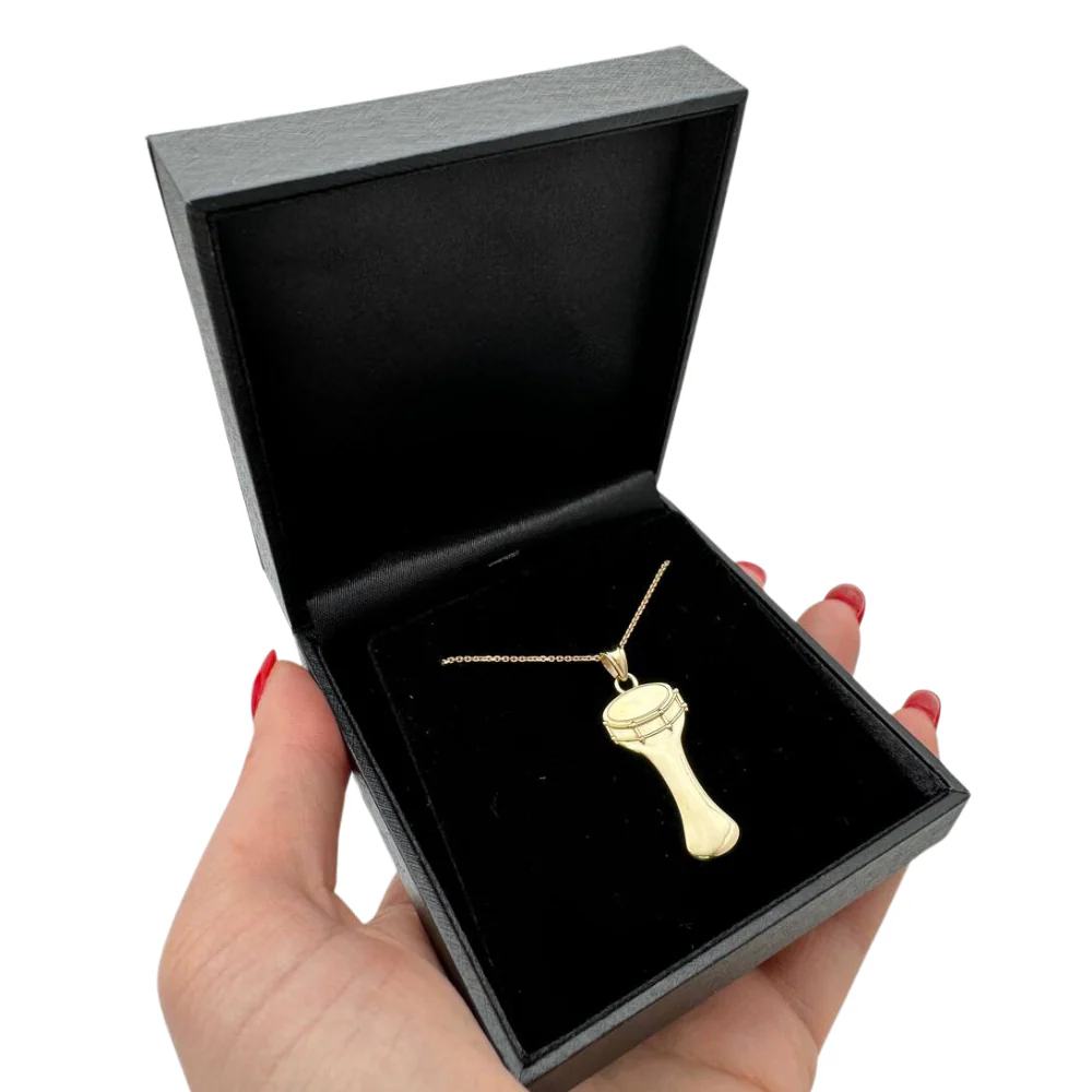 Darbuka Drum Pendant in 14K Gold - Image 5