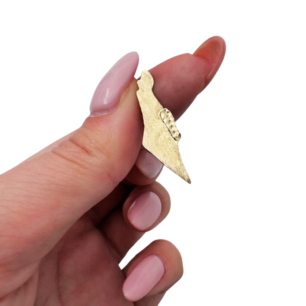 Map of Israel 14K Brushed Gold Pendant - Image 3