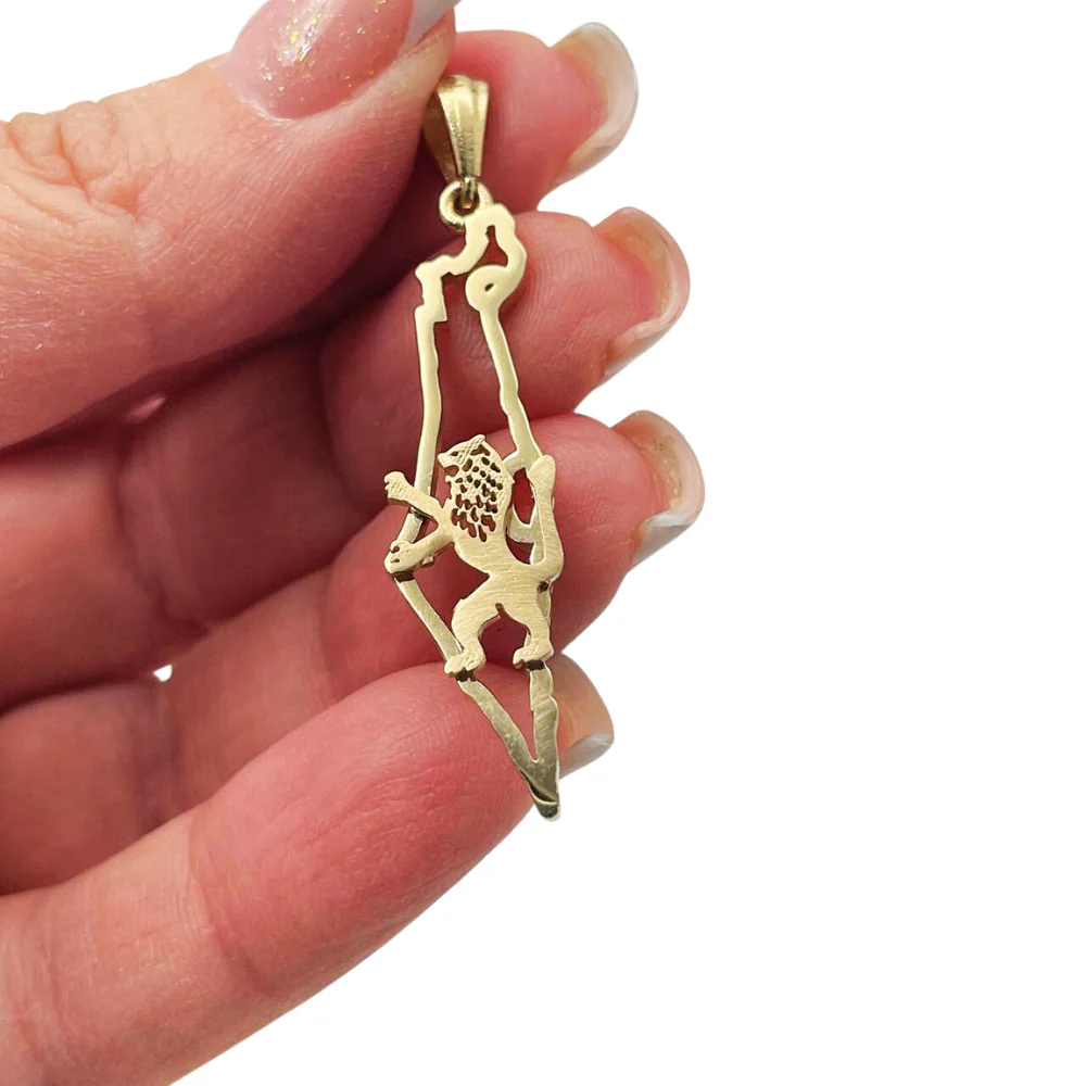 Map of Israel and Lion of Judah Pendant in 14K Gold - Image 2