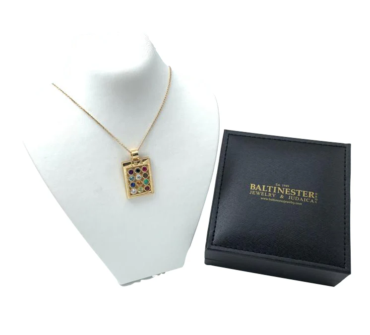 Choshen 14k Gold Pendant with Precious Stones - Image 5