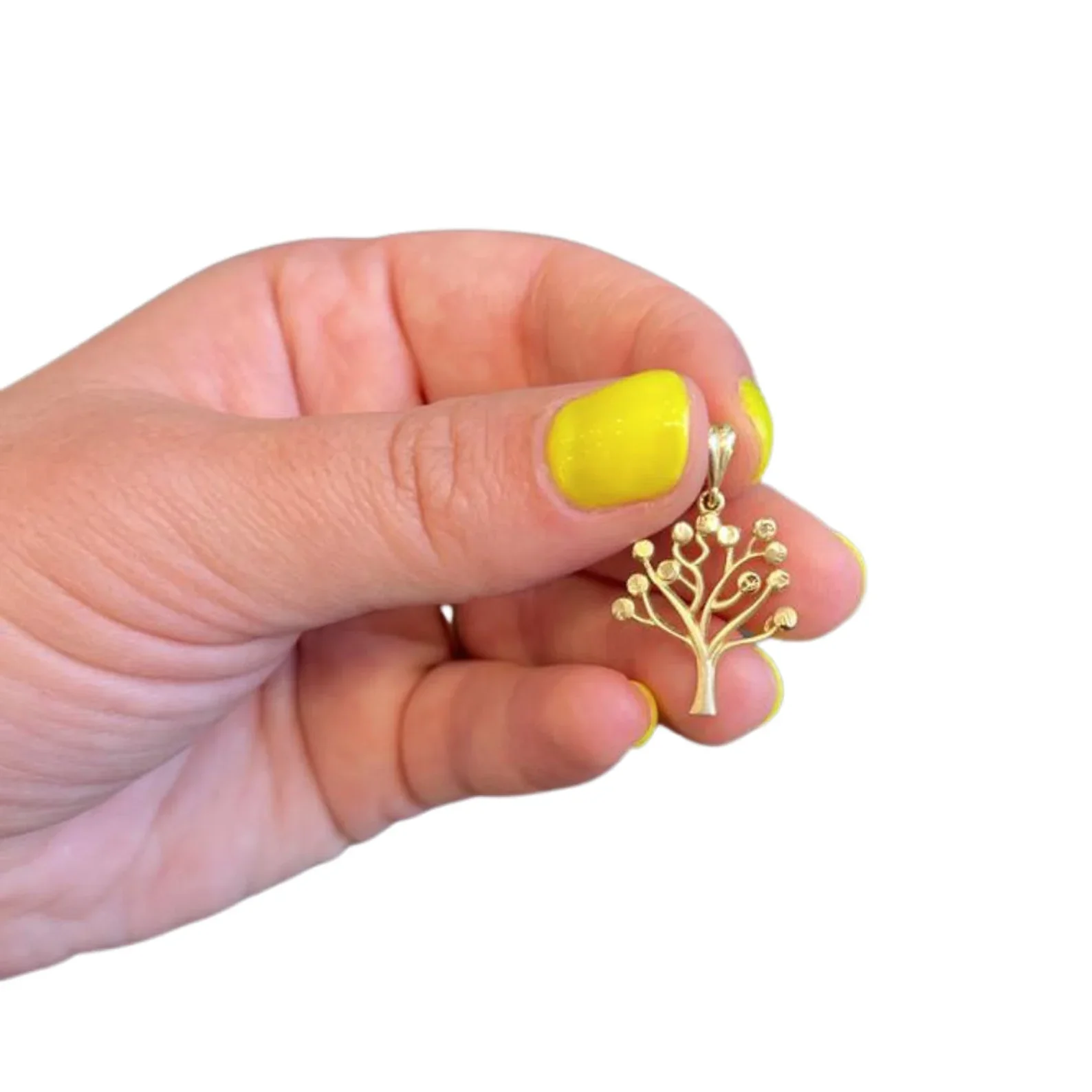 Contemporary 14k Gold Tree of Life Pendant - Image 5