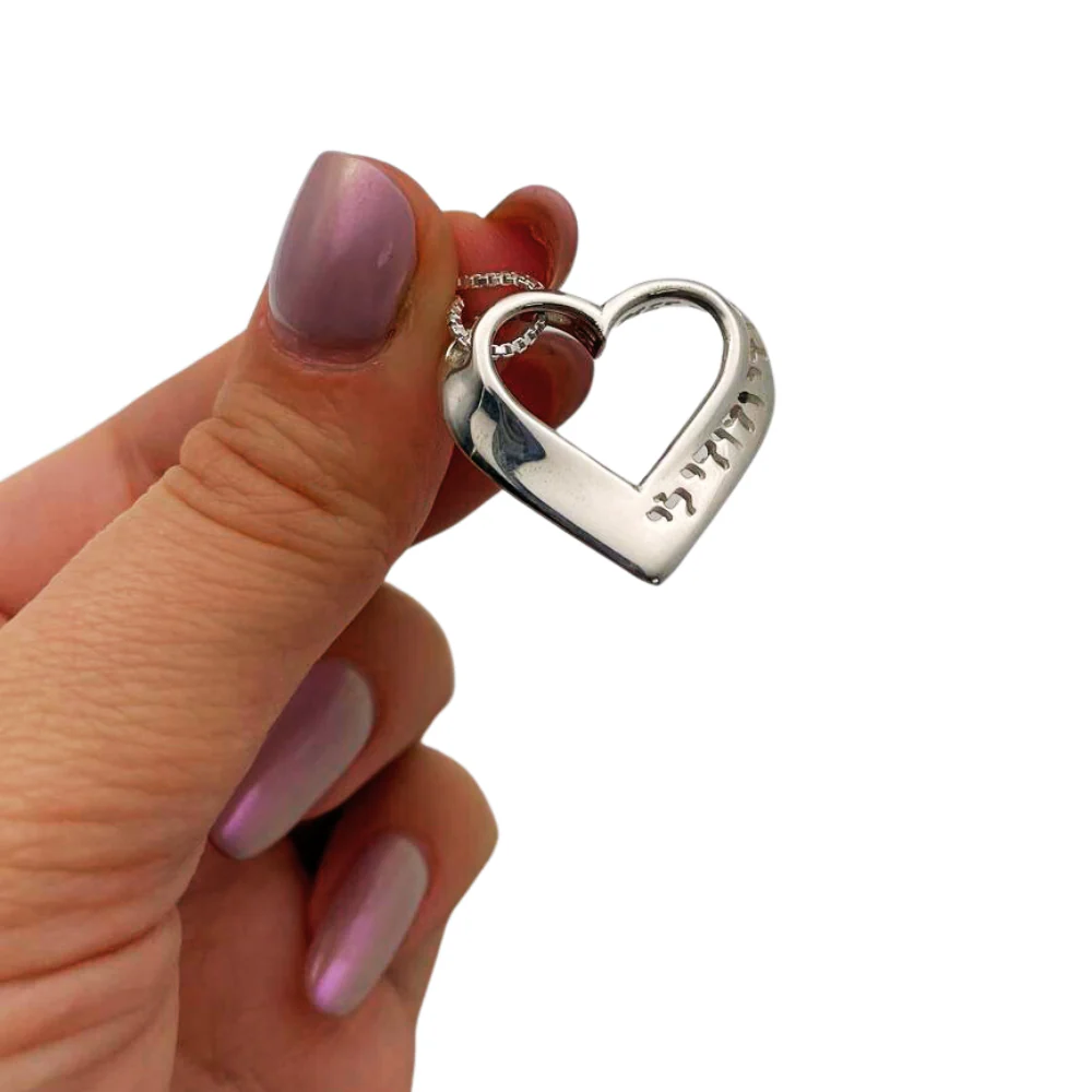 Sleek Silver Romantic Heart Pendant - Image 2