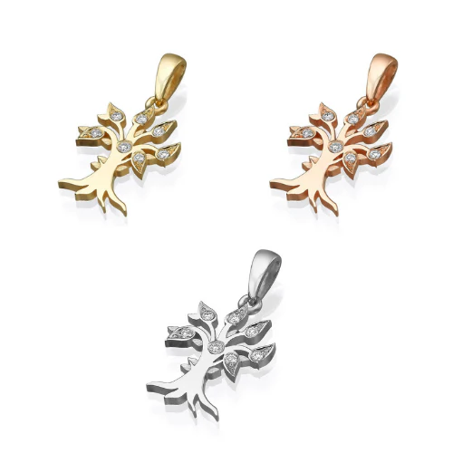 18k Gold and Diamond Tree of Life Pendant - Image 2