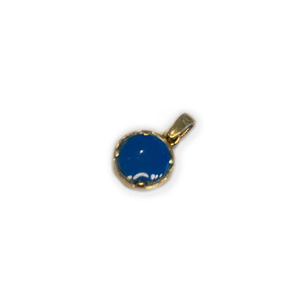 Evil Eye Pendant in 14k Gold Blue Crystal - Image 5