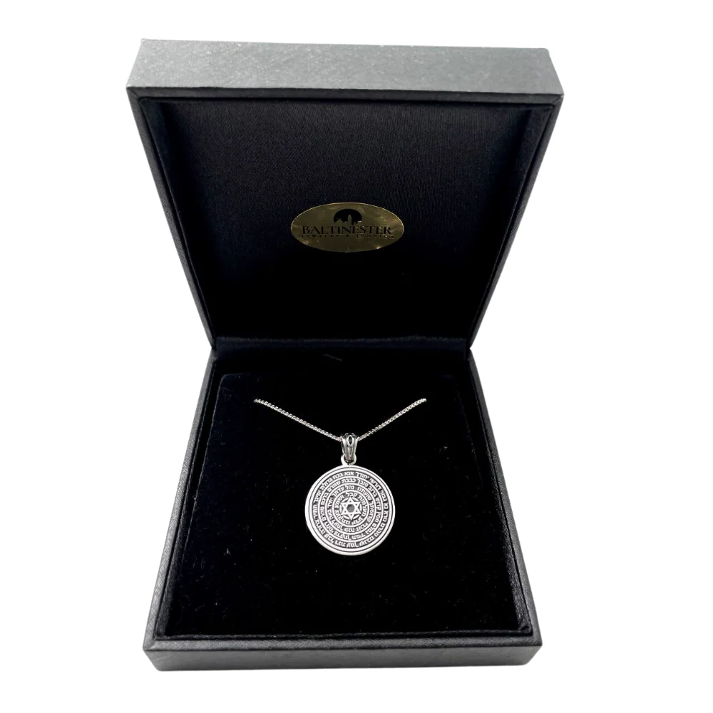 Round Silver Full Ana Bekoach Pendant - Image 3