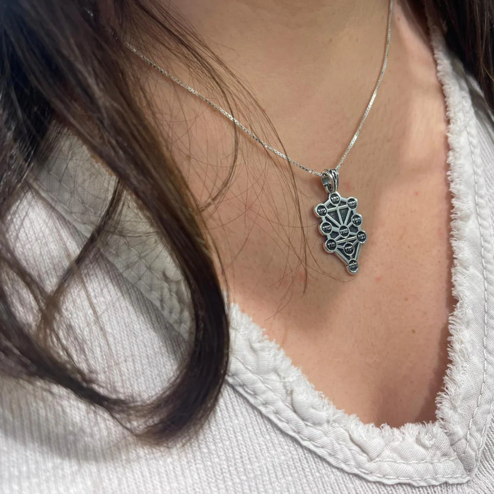 Ten Sephirot Oxidized Silver Kabbalah Pendant - Image 3
