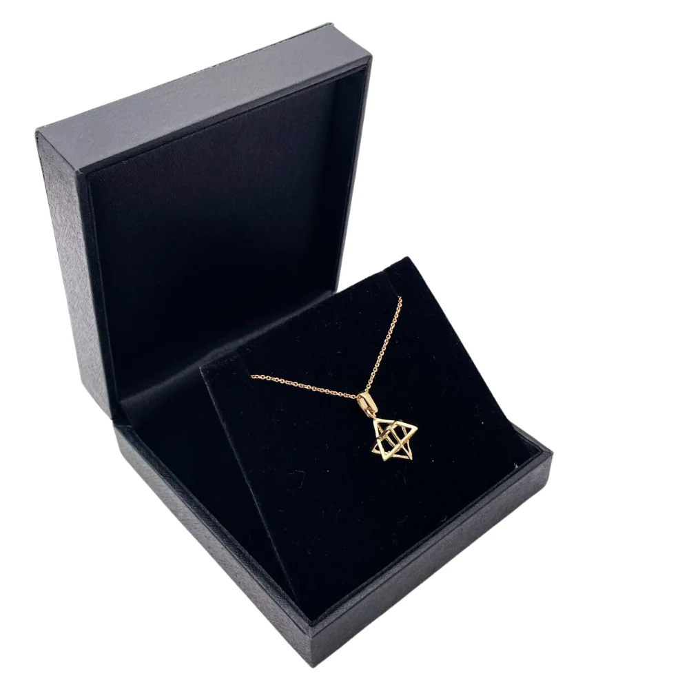 Star of David Pendant - 14k Gold Kabbalistic Merkavah - Image 6