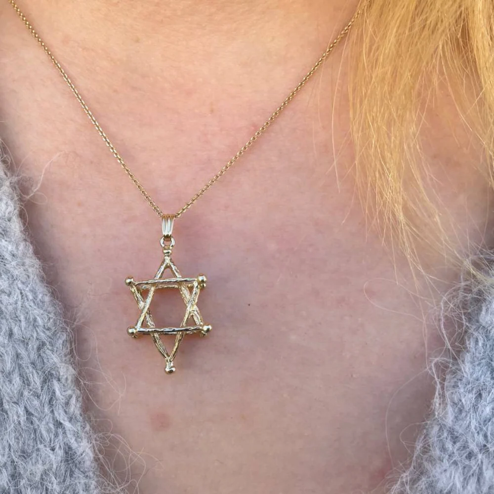 Merkaba Kabbalah Star of David Pendant - 14k Gold - Image 5