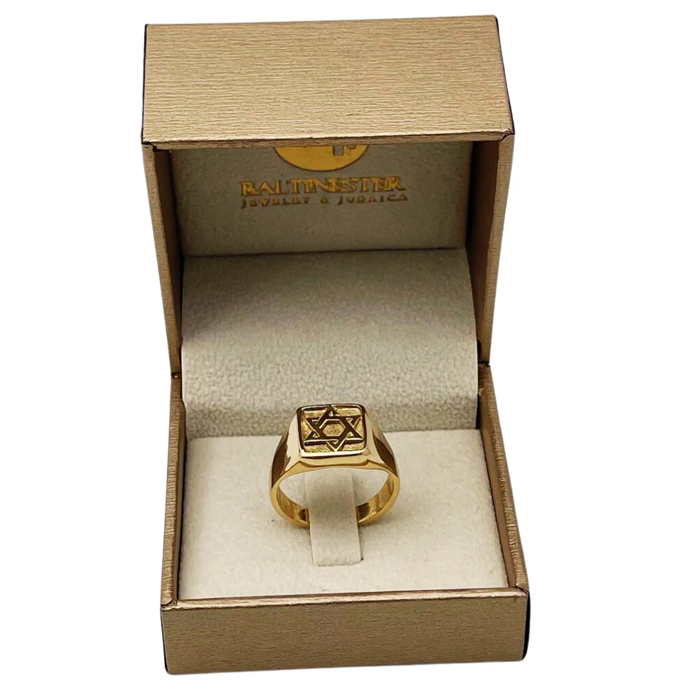Star of David Signet Ring in 14k Gold - Image 5