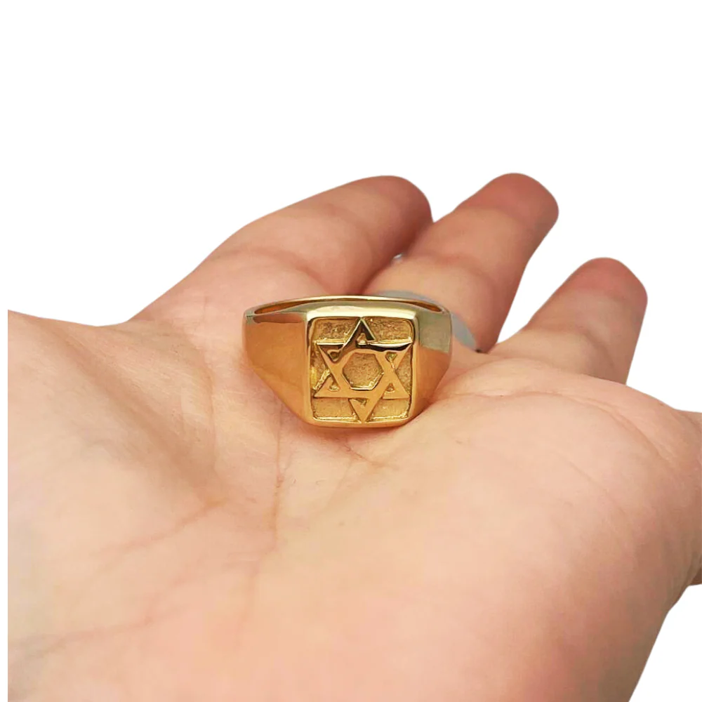 Star of David Signet Ring in 14k Gold - Image 6