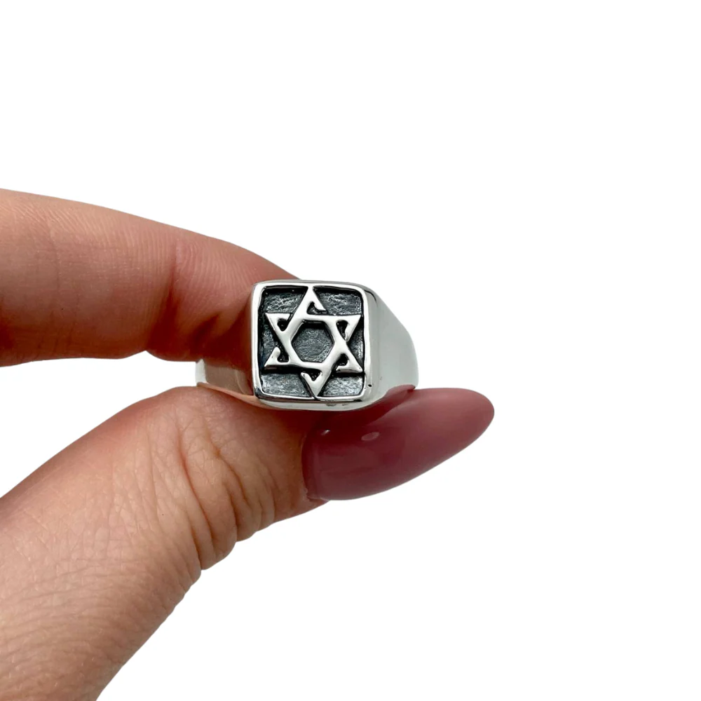 Sterling Silver Star of David Oxidized Ring - Image 4