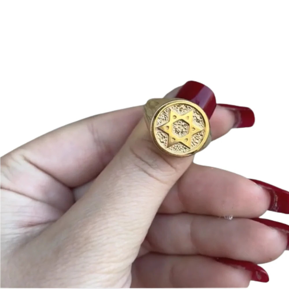 Star of David Signet Ring 14K Gold - Image 2