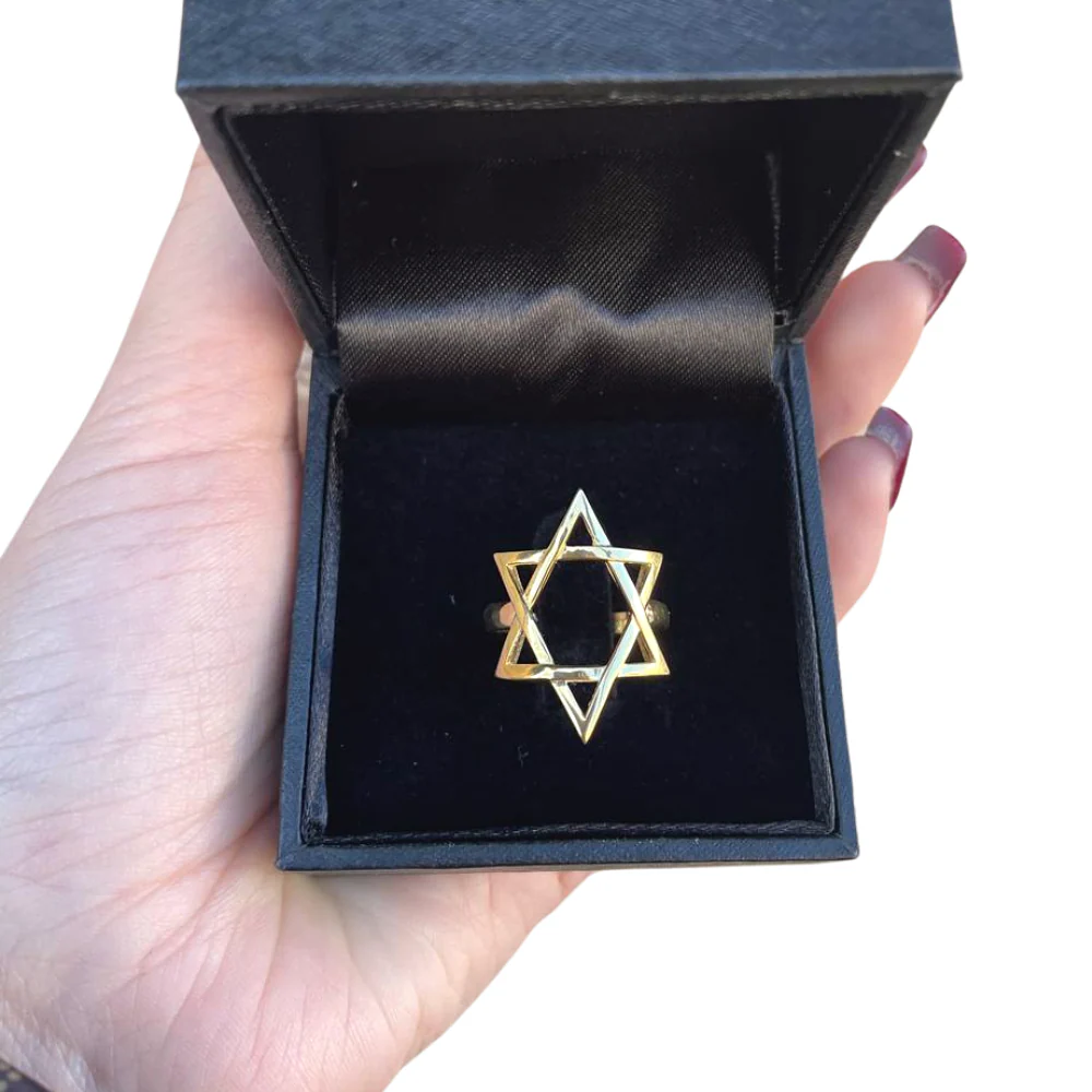 Large Star of David Ring in 14K Gold - Image 4