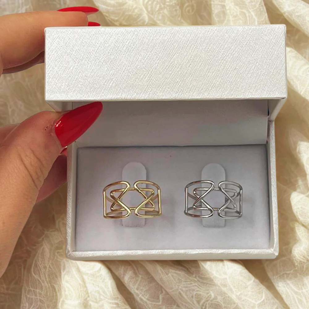 Modern Star of David Ring in 14K White Gold - Image 7