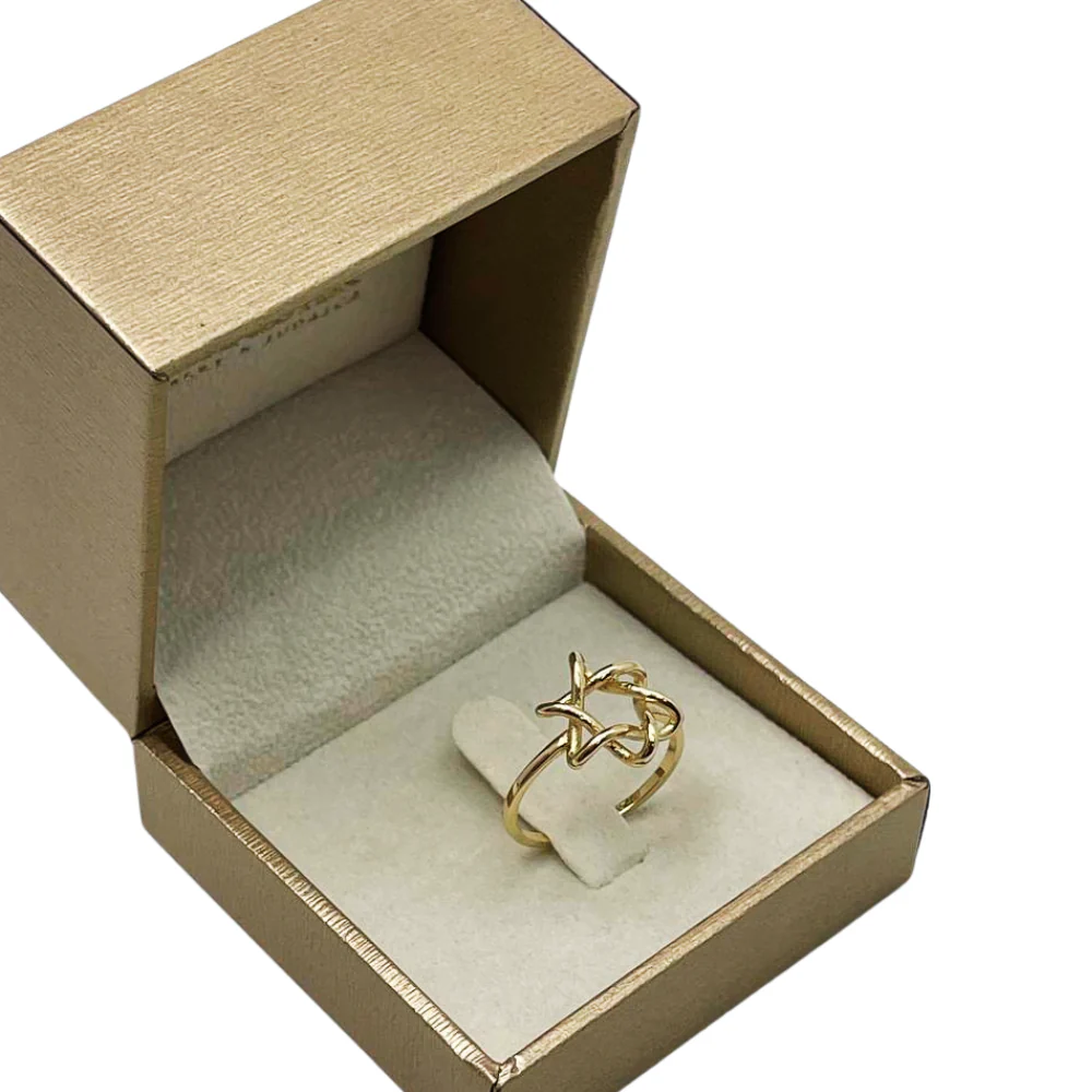 Minimalist Star of David Ring in 14K Yellow Gold - Image 11