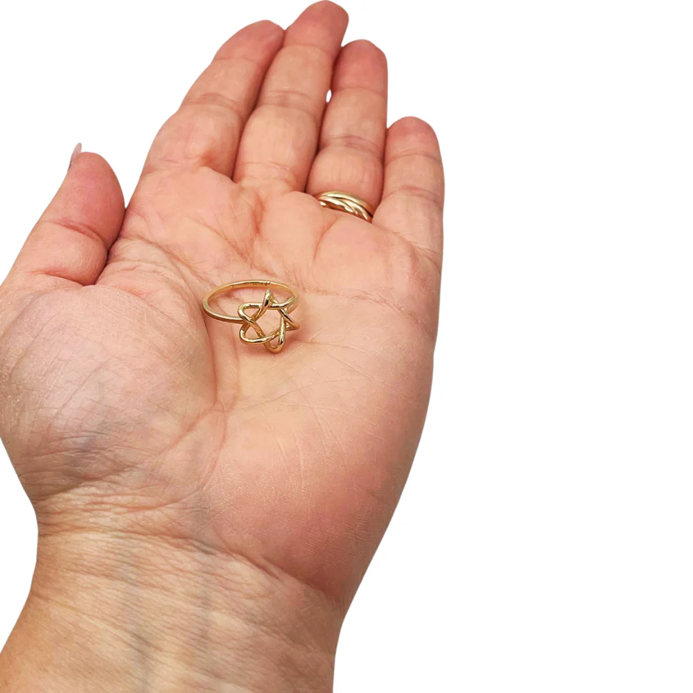 Minimalist Star of David Ring in 14K Yellow Gold - Image 4