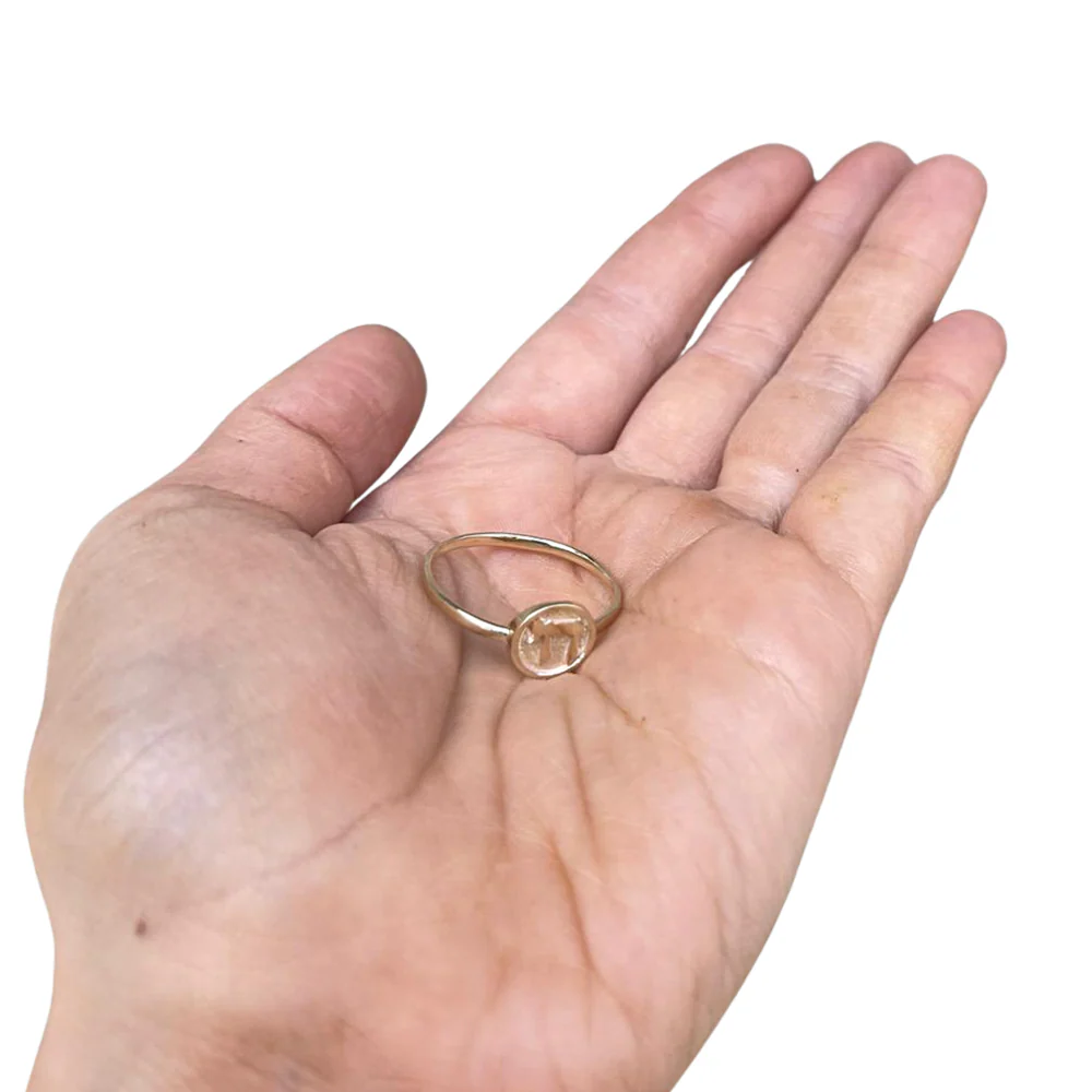14K Yellow Gold Chai Stamp Ring - Image 4