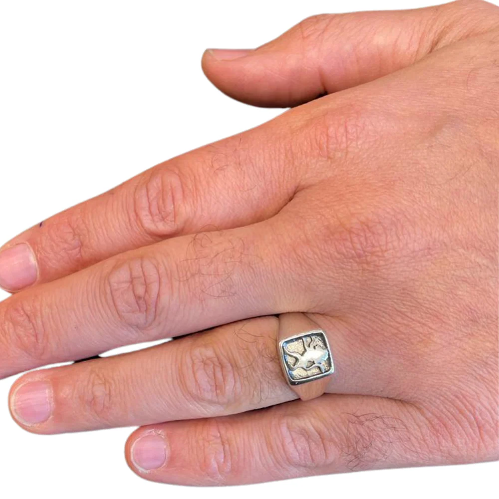 Lion of Judah Oxidized Sterling Silver Ring - Image 4
