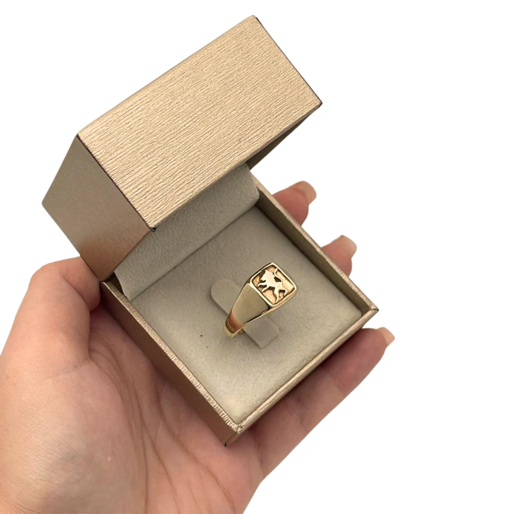 14k Gold Lion of Judah Signet Ring - Image 7