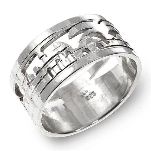 Sterling Silver Cutout Jerusalem Ring