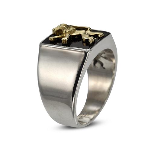 Lion of Judah Silver and Gold Signature Ring - Image 2
