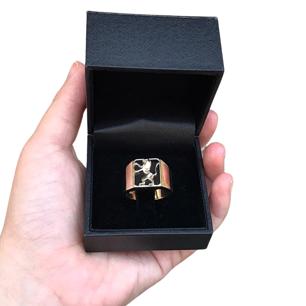 Lion of Judah Signet Ring in 14k Gold with Onyx - Image 8