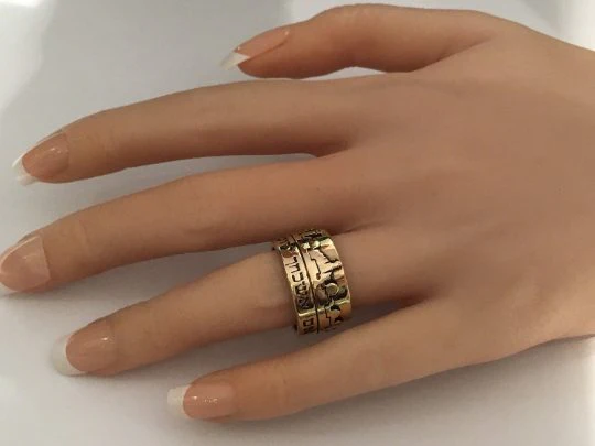 Jerusalem of Gold Inscribed Hebrew Ring - Image 5