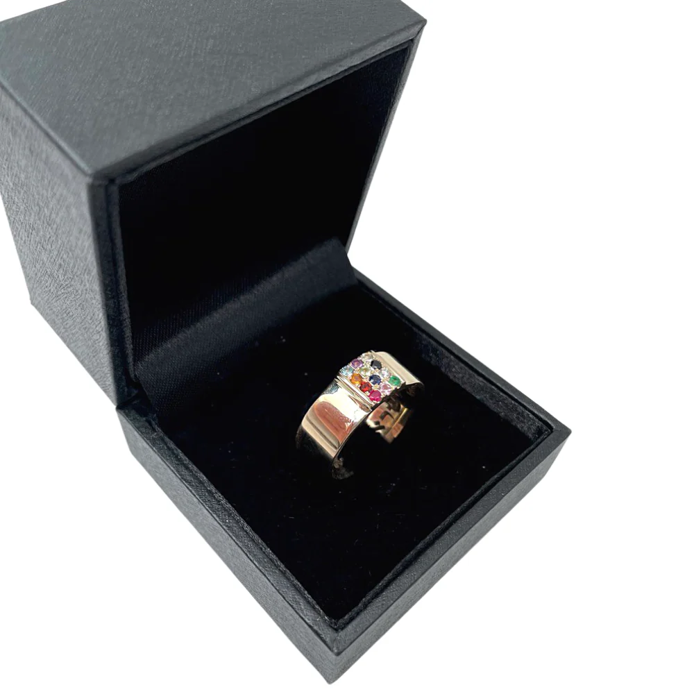 Hoshen Ring with Shema Israel in 14k Gold & Gemstones - Image 5