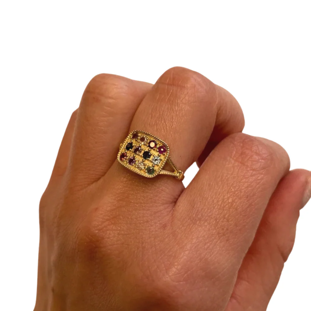 14K Gold Choshen Ring - Slender - Image 2