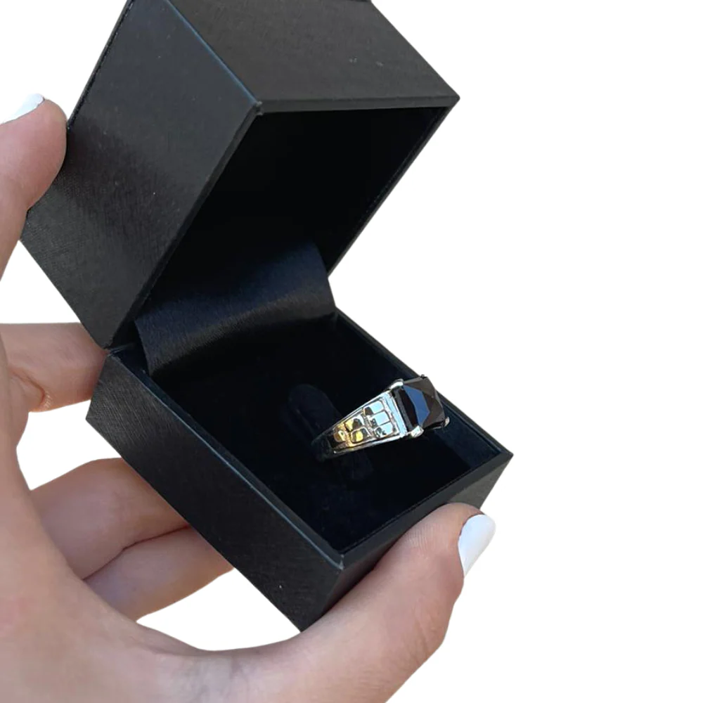 14K Yellow Gold and Silver Kabbalah Ring with Garnet Stone - Image 5
