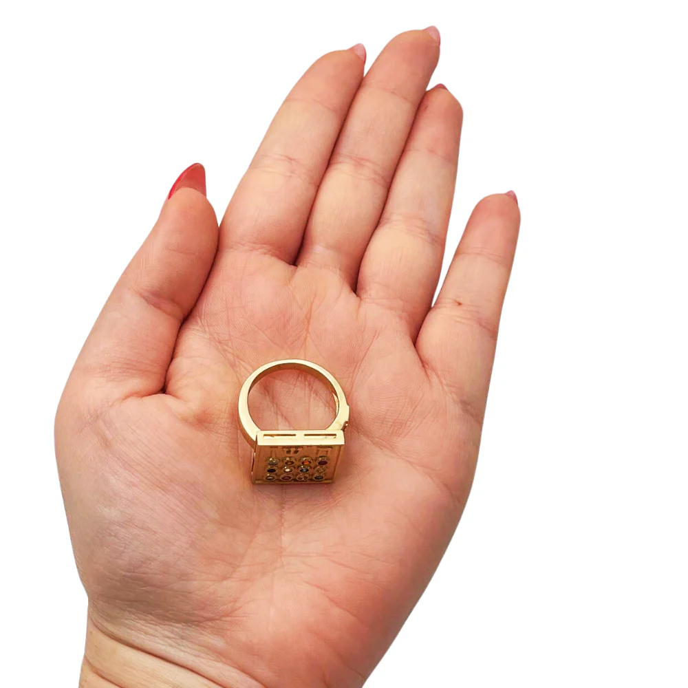 Square Hoshen Ring in 14K Yellow Gold - Image 5
