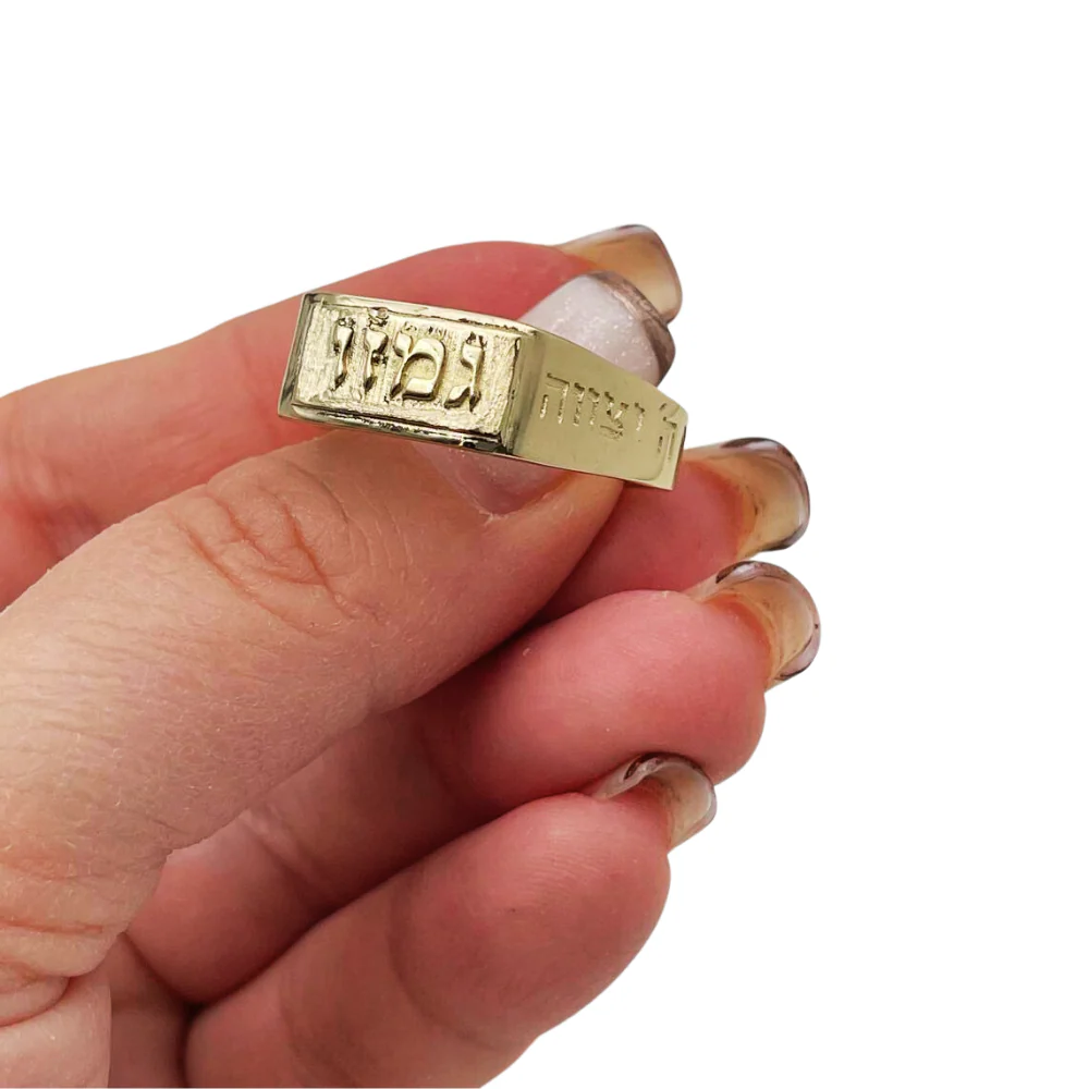Kabbalah Gamzu Positive Energy Ring in 14K Gold - Image 2