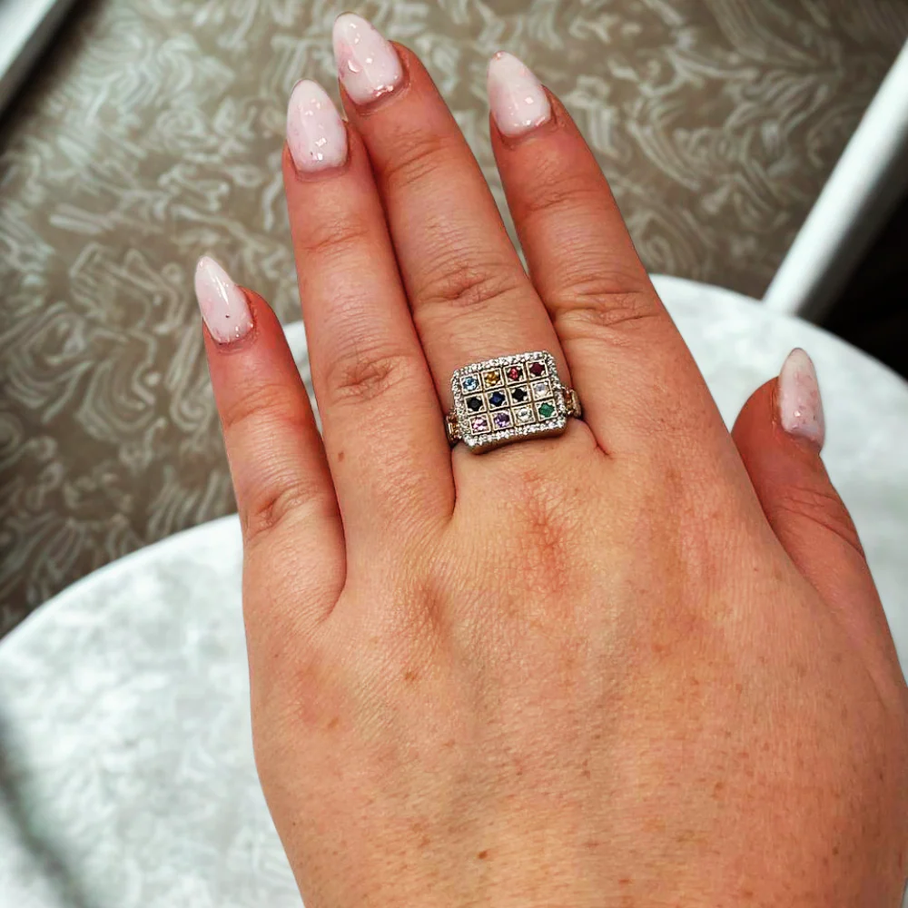 Sterling Silver Hoshen Square Signet Ring - Image 5