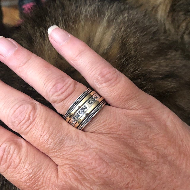 Silver and Gold Ana Bekoach Spinner Ring - Image 2