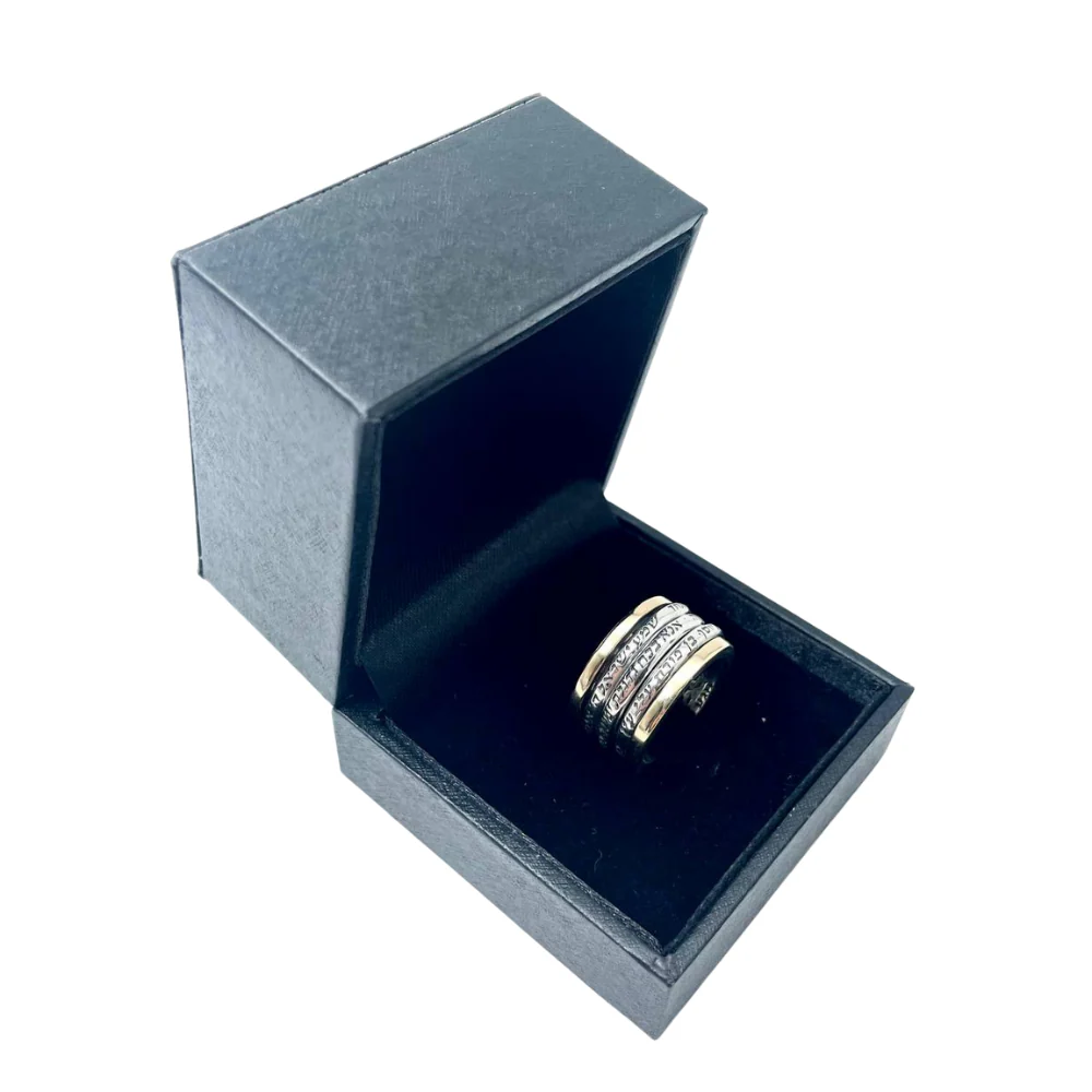 Silver and Gold Kabbalah Triple Spinner Ring - Image 6