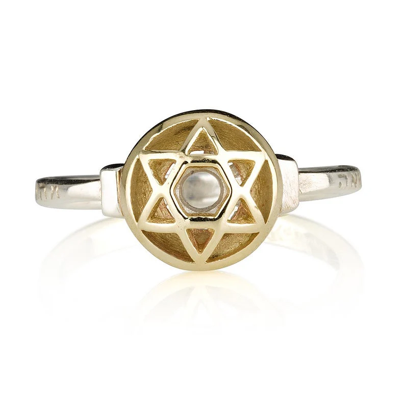 14K Gold and Silver Domed Star of David Kabbalah Protection Ring - Image 2