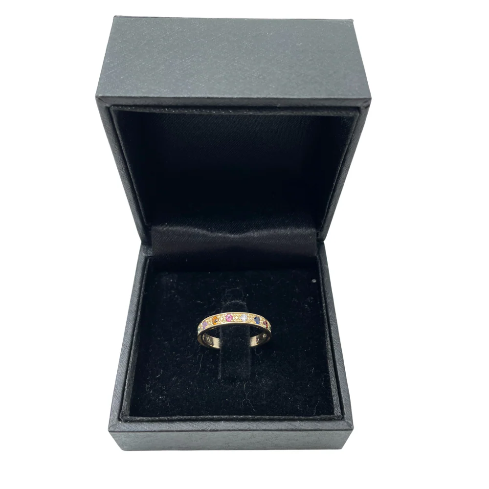 Kabbalah Ring with 12 Hoshen Gems - 14K Yellow Gold - Image 5
