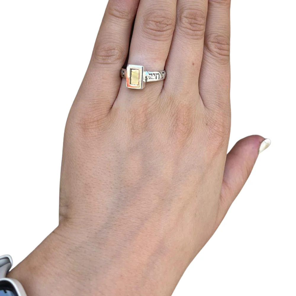 Kabbalah Woman of Valour Ring in 14K Gold and Silver - Image 5