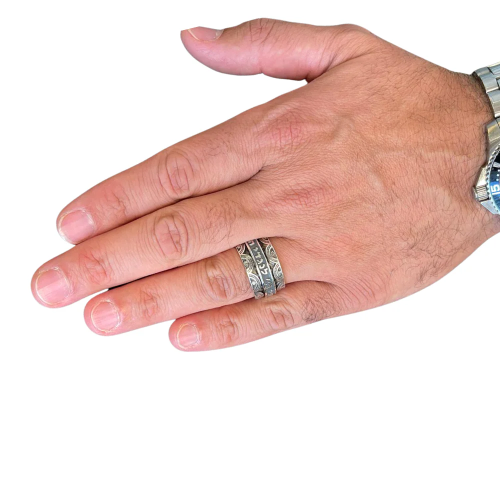 This Too Shall Pass Ornate Silver Spinner Ring - Image 4