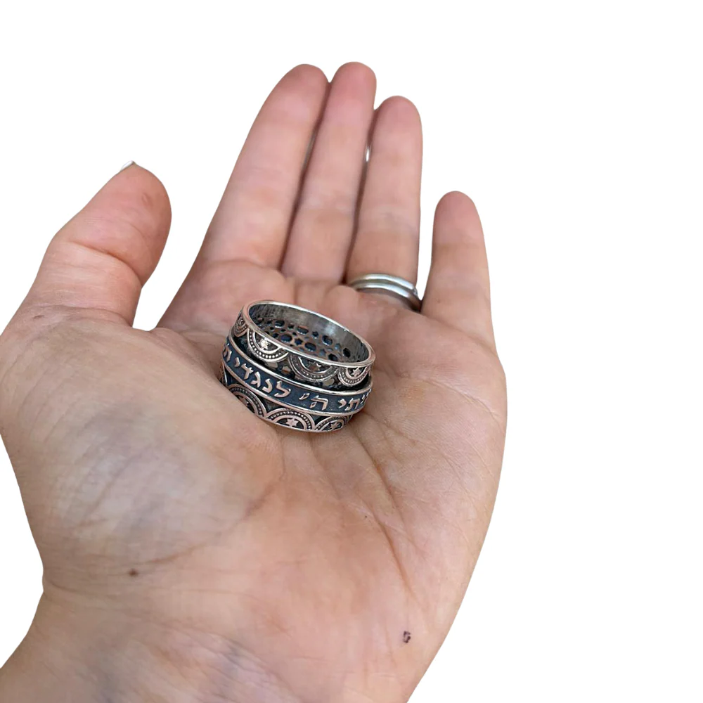 This Too Shall Pass Ornate Silver Spinner Ring - Image 5
