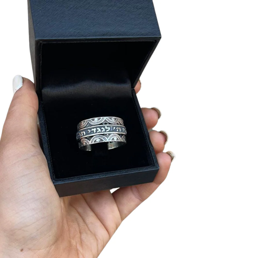 This Too Shall Pass Ornate Silver Spinner Ring - Image 7