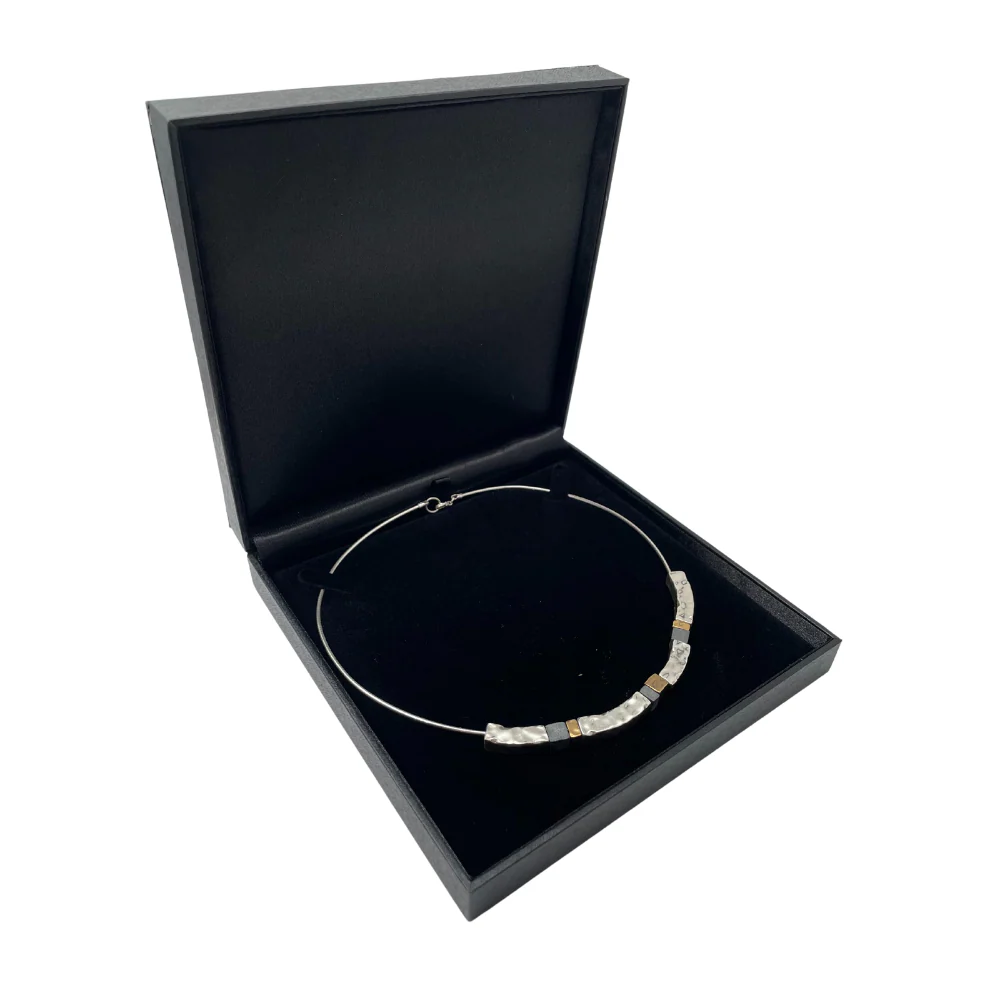 Silver and Gold Plated Pipe Necklace - Electroforming - Image 3